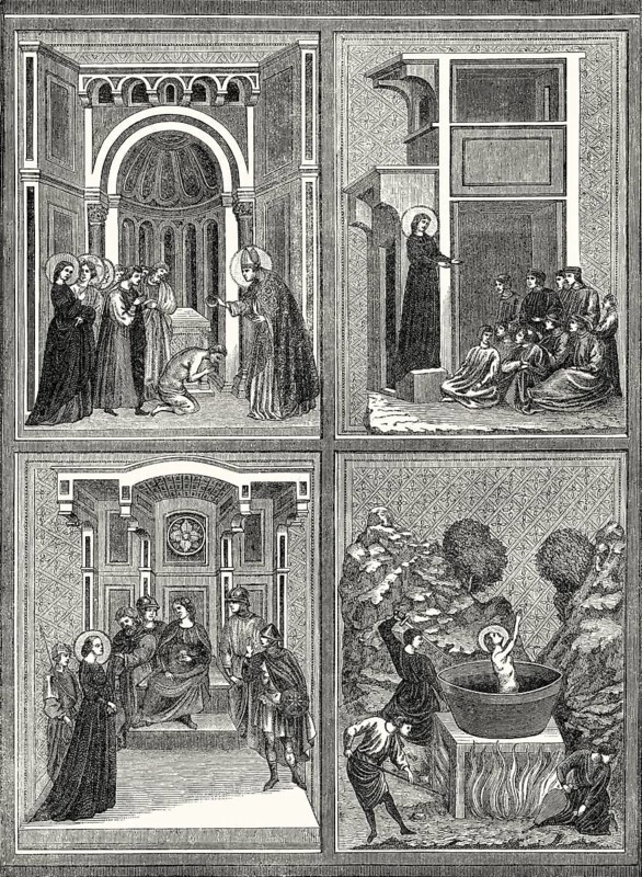 Pictures oft he life of Saint Cecilia by the Italian painter Cimabue or Cenni di Pepo