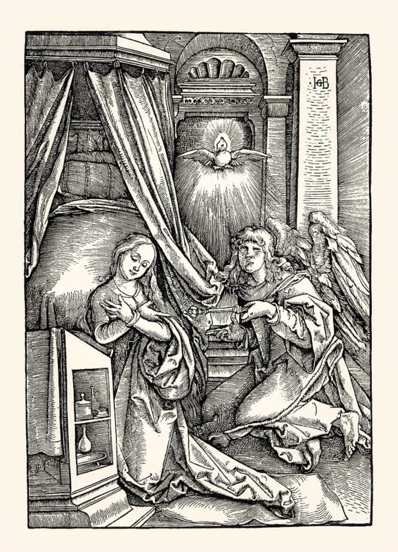 Annunciation to the Blessed Virgin Mary, by Hans Baldung Grien, facsimile of the 19th century