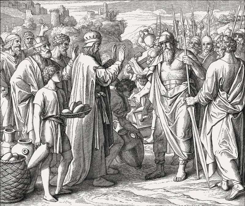 Abram and Melchizedek, king of Salem, Old Testament, by Julius Schnorr von Carolsfeld, 1860