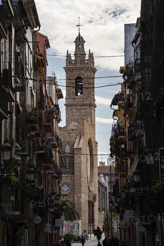 VALENCIA, SPAIN - FEBRUARY 7, 2025: Tower of church Santos Juanes