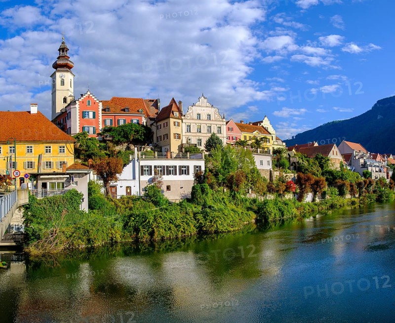 Frohnleiten an der Mur, city view, Murtal, Styria, Austria