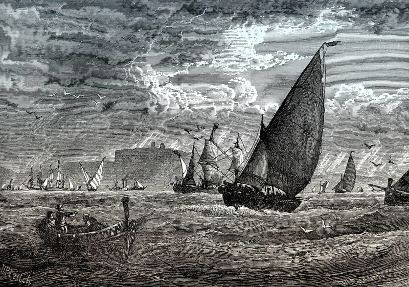 Historical view of Cape St. Vincent, Algarve, southern Portugal, 18th century, From British Battles on Land and Sea, by James Grant