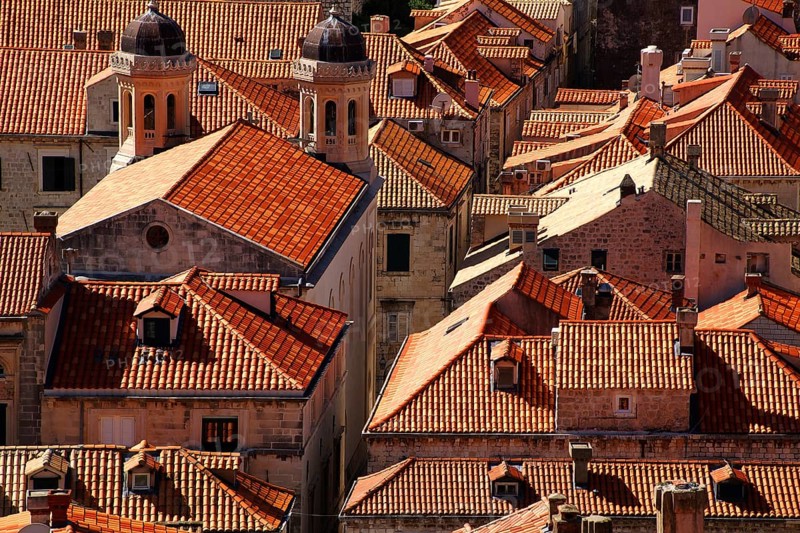 Europe, Croatia, View over the rooftops of Dubrovnik, Dubrovnik, Croatia