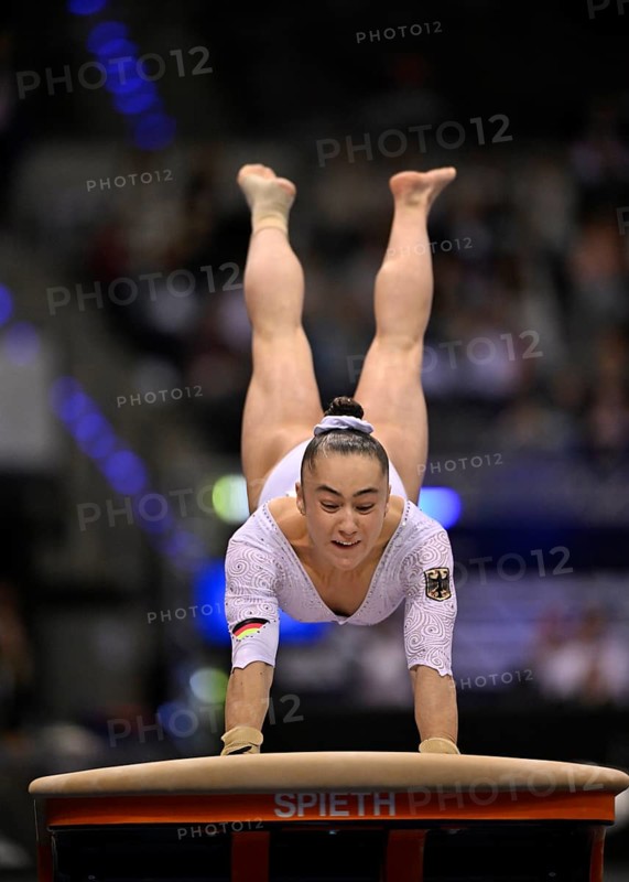 Madita Mayr GER Vault Action Gymnastics, EnBW DTB-Pokal, Porsche-Arena, Stuttgart, Baden-Württemberg, Germany