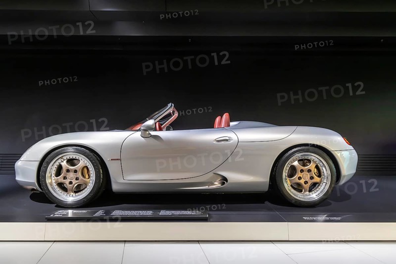 Porsche Museum Stuttgart-Zuffenhausen. Porsche 911 Carrera Coupé Police built in 1996. The automotive museum of Dr. Ing. h.c. F. Porsche AG shows racing cars and iconic cars from automotive history. interior view. Stuttgart, Baden-Württemberg, Germany