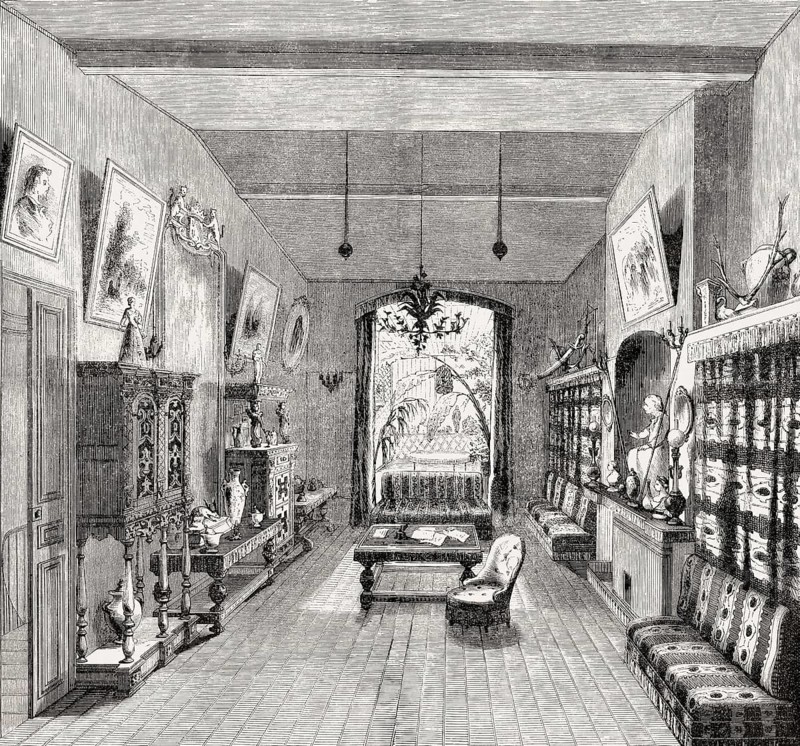 The study of Alexandre Dumas the Elder, or Alexandre Dumas père, 1802, 1870, French writer