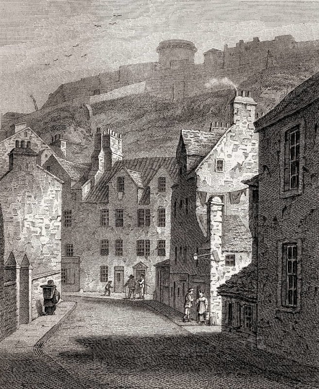 Lawnmarket, David Hume Statue, Edinburgh, Scotland, 19th century, Views in Edinburgh by J. & H. S. Storer