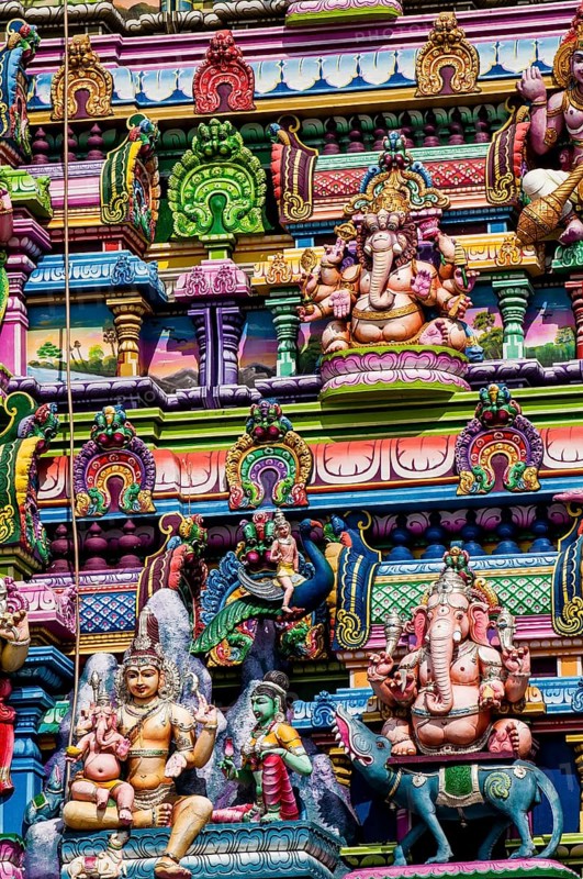 The Arul Mihu Navasakthi Vinayagar Hindu Temple, Victoria, Mahe, Republic of Seychelles, Indian Ocean