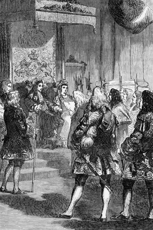 The joint reign of William and Mary began in February 1689, when they succeeded James II of England, James II (14 October 1633 to 16 September 1701) . Their coronation took place on 11 April 1689 in Westminster Abbey, England, digital reproduction of a historical model