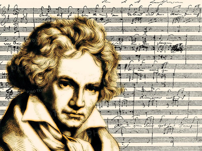 Hand-written musical notation, love song, Zärtliche Liebe, 1795, Ludwig van Beethoven, 1770 -1827, German composer