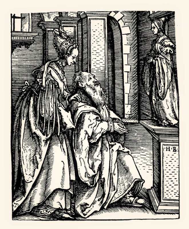Solomon's Idolatry, Salomons Götzendienst, Hans Burgkmair the Elder, 16th century, digitally restored