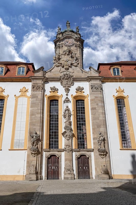 Castle church in the courtyard of the Ellingen residence, 13th century, remodelled in the 18th century, Ellingen, Middle Franconia, Bavaria, Germany
