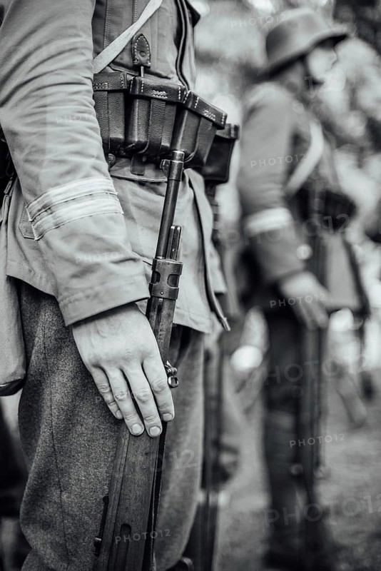 LUBIN, POLAND - AUGUST 8, 2020:, A staging of the Battle of Warsaw from 1920, in which the Polish army defeated the Bolshevik aggression. 100th anniversary of the battle