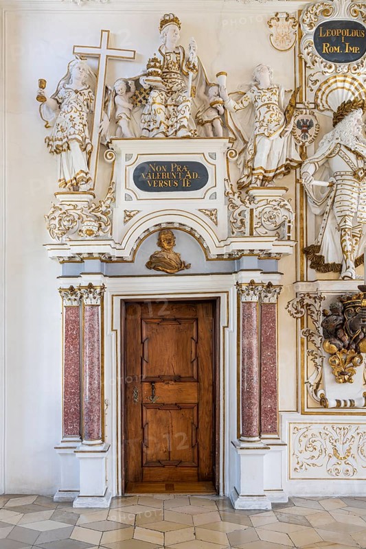 Detailed view of the baroque reception hall, Salem Castle, former imperial abbey, former monastery of the Cistercian order, Salem, Lake Constance, Lake Constance district, Baden-Württemberg, Germany