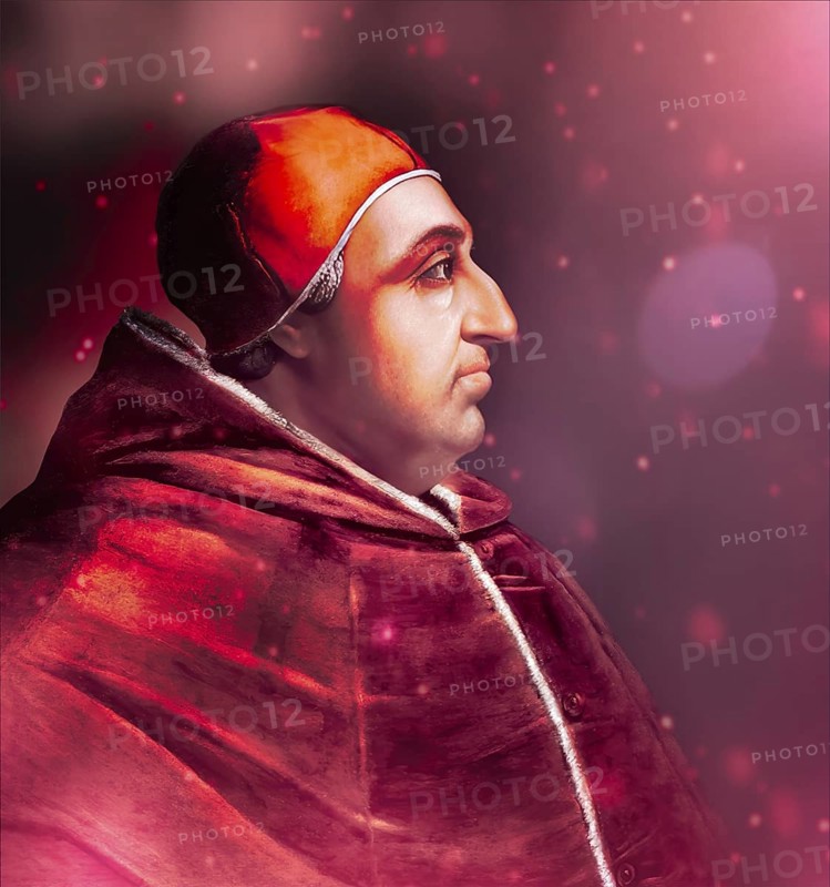 Pope Alexander VI, Alessandro VI, Alexandre VI, Alejandro VI, born Roderic Llançol i de Borja, c.?1431 – 1503, ruler of the Papal States from 1492 until his death in 1503, digitally edited after a painting by Cristofano dell'Altissimo