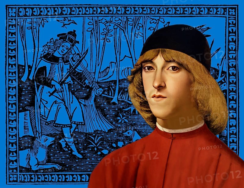 Piero di Lorenzo de' Medici, 1472 – 1503, ? lord of Florence from 1492 until 1494, digital edited according to a painting by Domenico Ghirlandaio