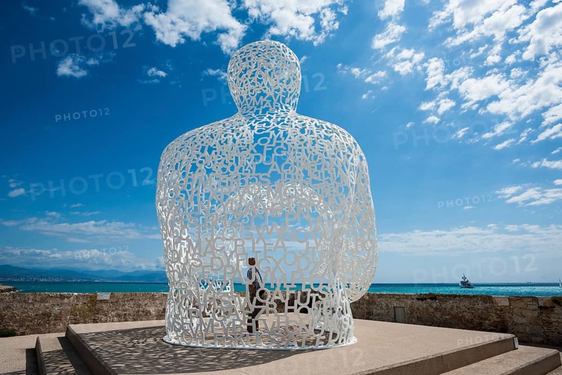 Sculpture made of letters, Le Nomade, artist Jaume Plensa, Antibes, Provence Alpes Côte d'Azur, South of France, France