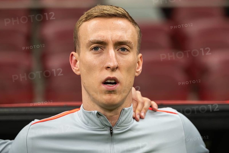 WARSAW, POLAND - MARCH 21, 2025: Qualifications for FIFA World Championship 2026. Match Poland - Lithuania 1:0. Adam Buksa before the match