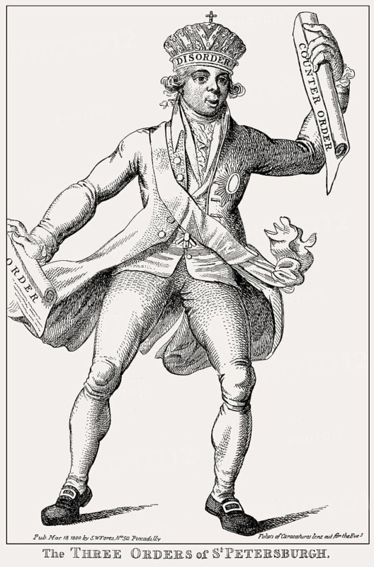 The Three Orders of St Petersburg, Caricature on Paul I Petrovich, Emperor of Russia