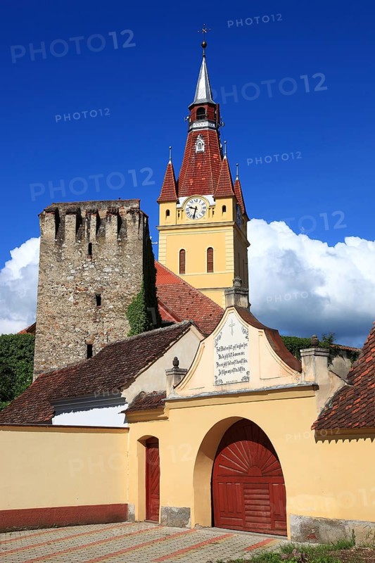 Fortified church Neustadt, Biserica Evanghelica Fortificata din Cristian, a Saxon fortified church in the village of Cristian, Neustadt, Brasov County, Transylvania, Romania