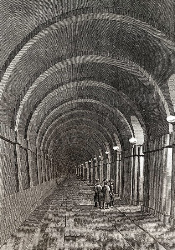 Der Themse-Tunnel, ein Unterwassertunnel unter der Themse in London, 19.