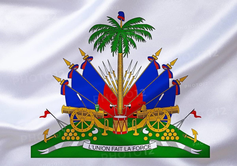The coat of arms of. Haiti, Hispanola Island, Caribbean, Studio