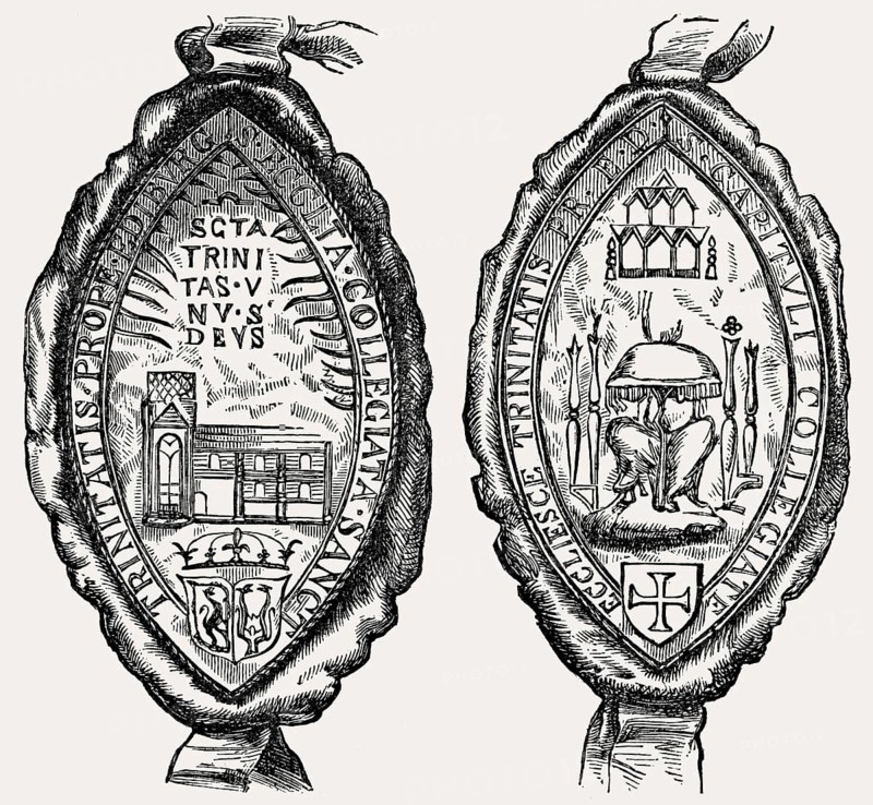 Old collegiate seals, Trinity College Kirk, a royal collegiate church demolished in 1848, Edinburgh, Scotland, United Kingdom