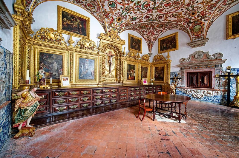 Church of São João Evangelista, Igreja do Colégio, college church, Jesuit church, interior view with the sacristy, Funchal, Madeira, Portugal