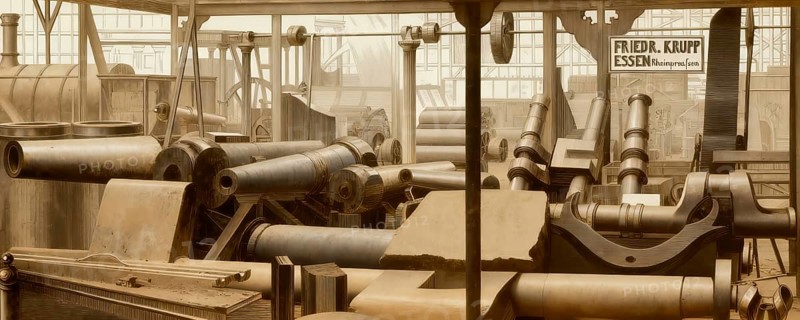 Historical illustration, 19th Century, World's Fair in London, 1862, cannons by Friedrich-Krupp-AG, Germany