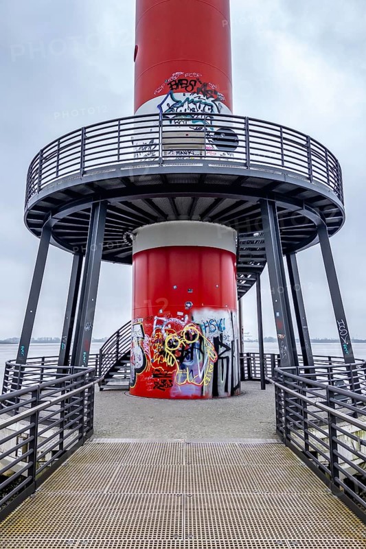 The lighthouse of Blankenese, seafaring, shipping, landmark, graffiti, Hamburg, Germany