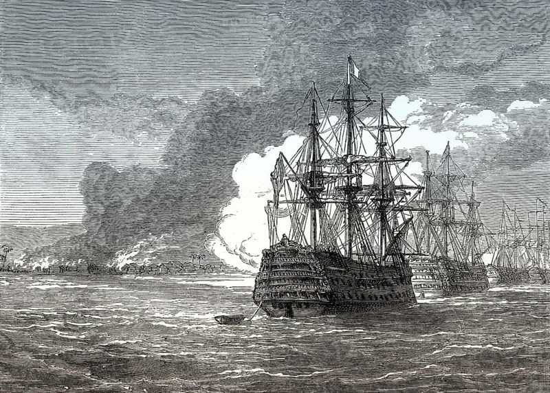 Burning of Roseau, 1805, Commonwealth of Dominica, From British Battles on Land and Sea by James Grant