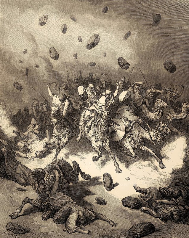 Destruction of the Army of the Amorites, Old Testament, Gustave Doré, 1863