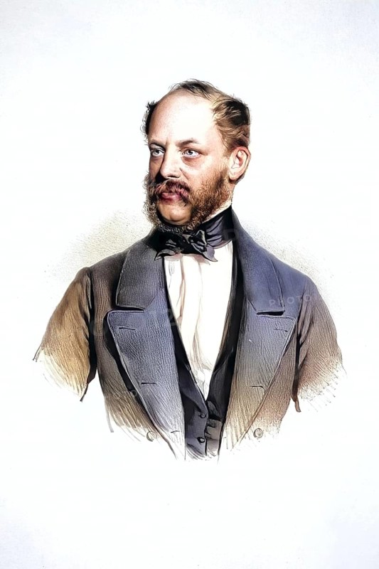 Eduard Freiherr von Bach (born 21 December 1814 in Loosdorf, died 8 February 1884 in Vienna) was an Austrian politician and civil servant, Historical, digitally restored reproduction from a 19th century original, Record date not stated
