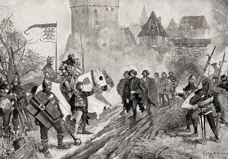 Eberhard III of Württemberg, victory against the Schlegel-Gesellschaft in 1395 near Heimsheim