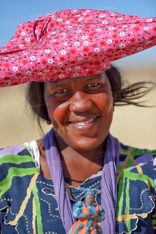 Portrait of a Herero woman, near Khorixas, Kunene Region, Namibia