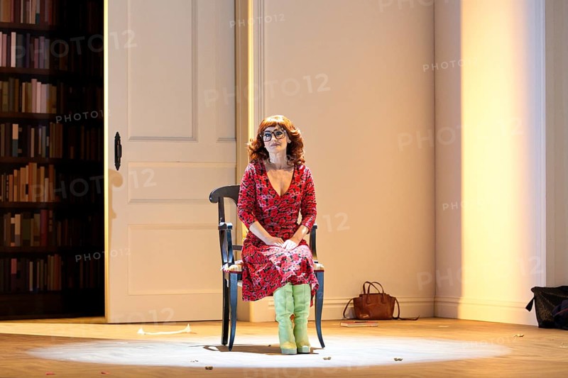 Katharine Mehrling (Sophia), Sophia oder das Emde der Humanisten, German premiere, photo rehearsal on 11.03.2026 at the Renaissance Theatre, Berlin, premiere on 15.03.2026