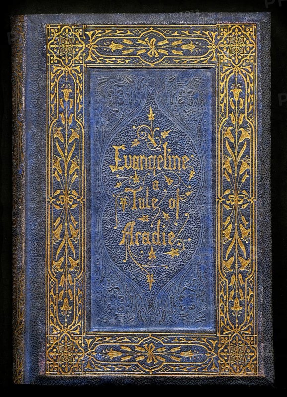 Title of the epic poem „Evangeline, A Tale of Acadie“ by Henry Wadsworth Longfellow, 1807 – 1882, American poet