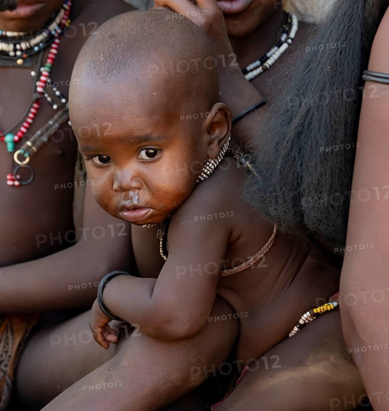 Himba baby, near Opuwo, Kaokoveld, Kunene, Namibia