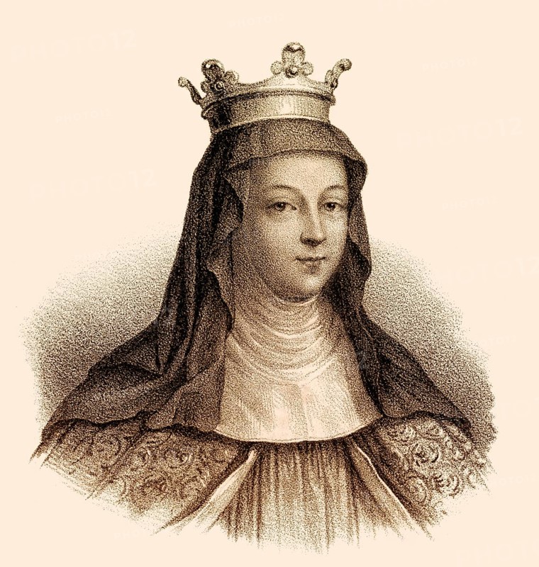 Saint Balthild of Ascania, c. 626-680, also called Bathilda, Baudour, or Bauthieult, Bathilde von Askanien, the wife and queen of Clovis II, the king of Burgundy and Neustria, 639-658