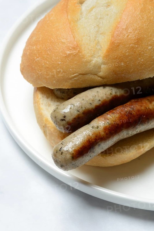 Nuremberg sausages in rolls, Nuremberg bratwurst sausages