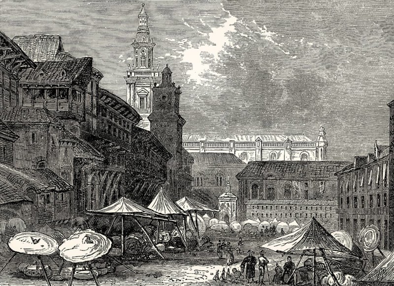 Historical view of Vitoria-Gasteiz, early 19th century, Basque Country, Spain, From British Battles on Land and Sea, by James Grant