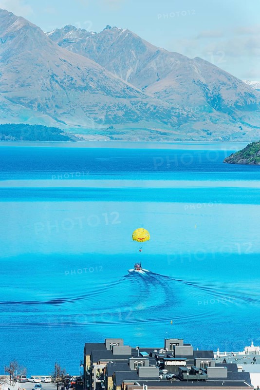View of Queenstown and lake Wakatipu, Queenstown, South Island, New Zealand