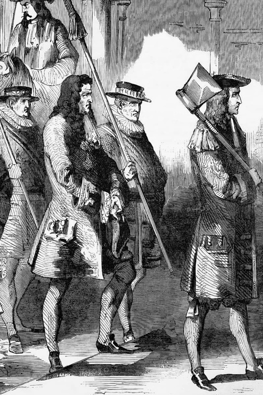 Robert Harley, Earl of Oxford, is on trial. He was opposed to the succession to the throne of George I and was charged in 1715. He spent two years in the Tower of London in front of being acquitted in July 1717, England, digital reproduction of a historical original