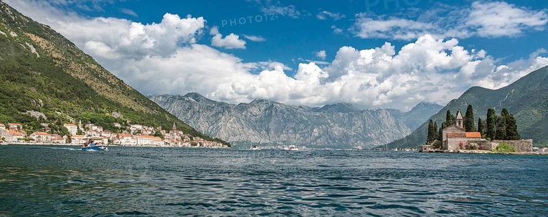 View on the town Perast in Kotor Bay, Montenegro