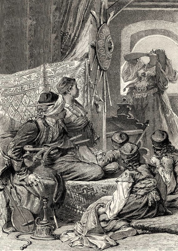 Scene from DEATH-LAMENT OF THE NOBLE WIFE OF ASAN AGA, Klaggesang von der edlen Frauen des Asan Aga, ballad by Johann Wolfgang von Goethe