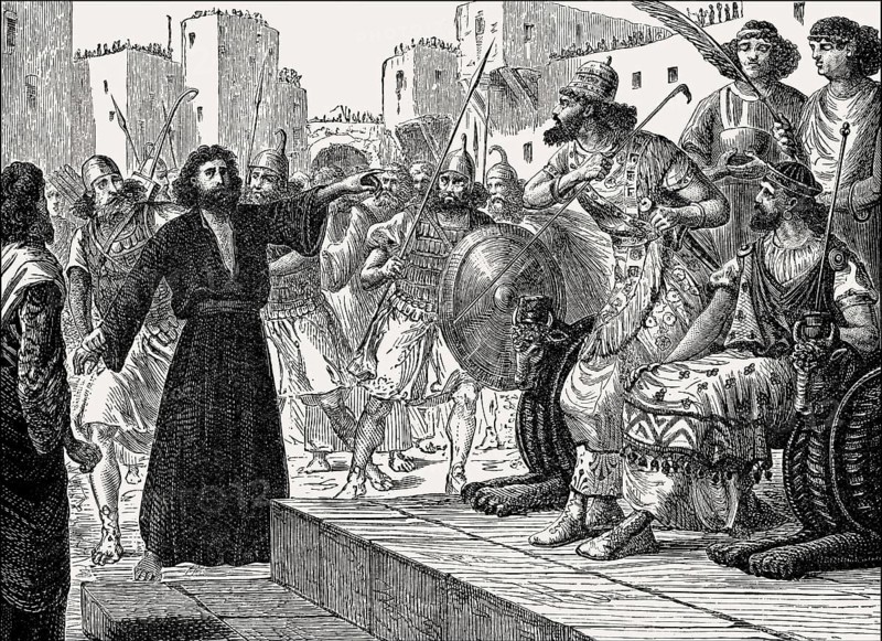 The prophet Micaiah's prophecy to Ahab, King of Israel