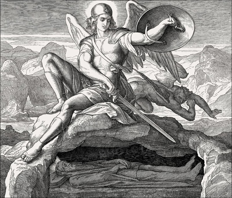 Burial of Moses, Old Testament, by Julius Schnorr von Carolsfeld, 1860