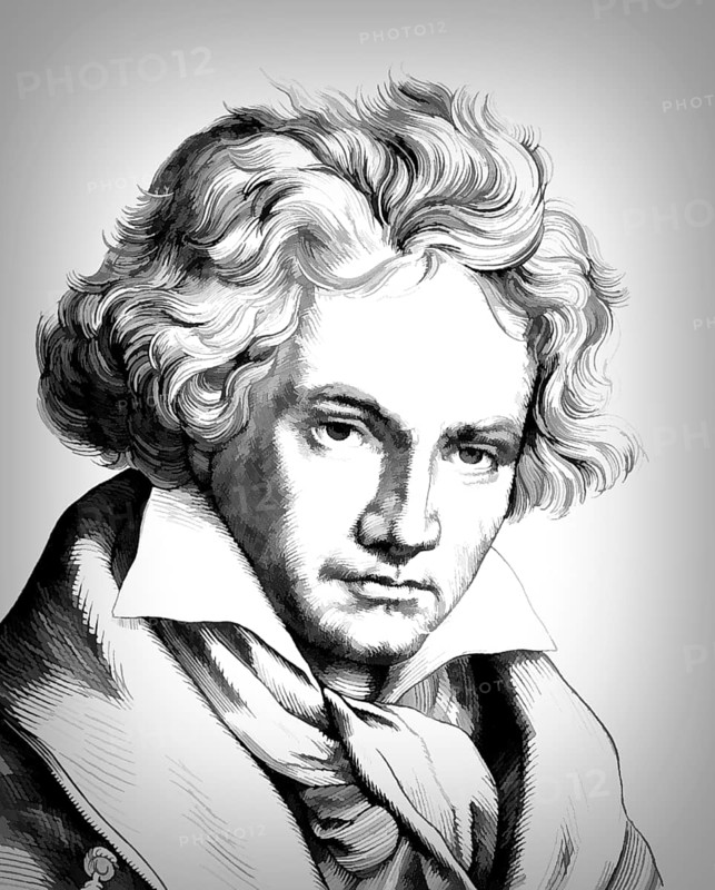 Ludwig van Beethoven, 1770 -1827, German composer, digitally altered