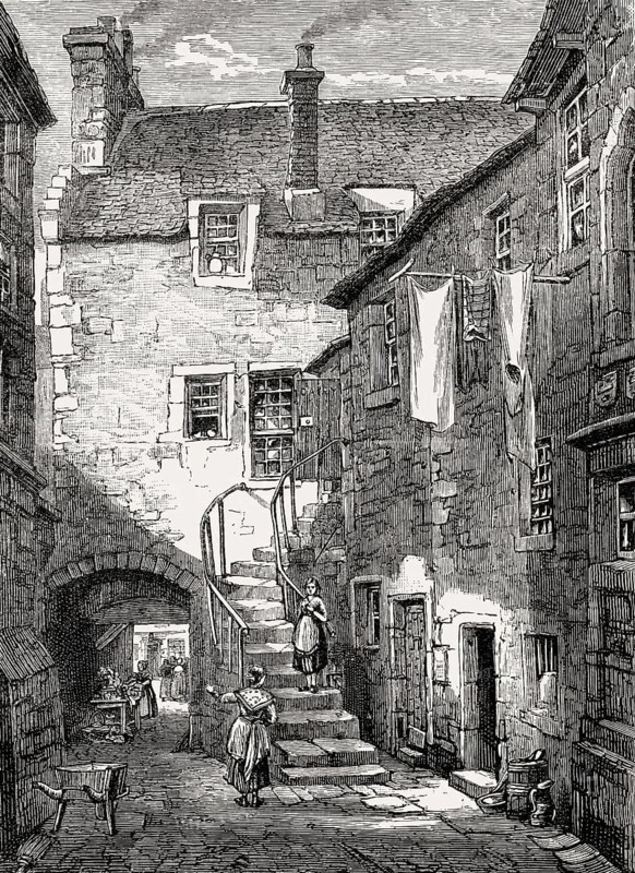 Ballantyne's Close, Grassmarket, Edinburgh, Scotland, 1850