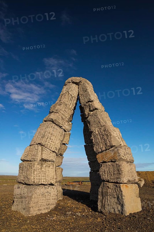 Arctic Henge, near Raufarhöfn, Iceland, It is inspired by the mythical world of eddic poem Völuspá (Prophecy of the Seeress), under construction
